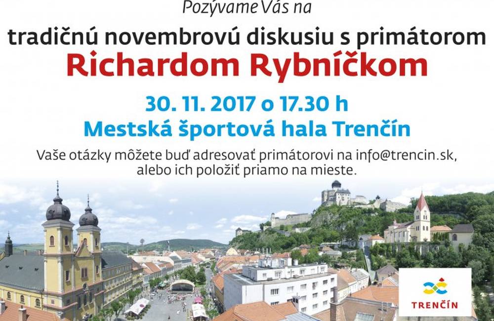 Každoročná beseda s primátorom mesta, Richardom Rybníčkom, sa uskutoční už dnes o 17:30