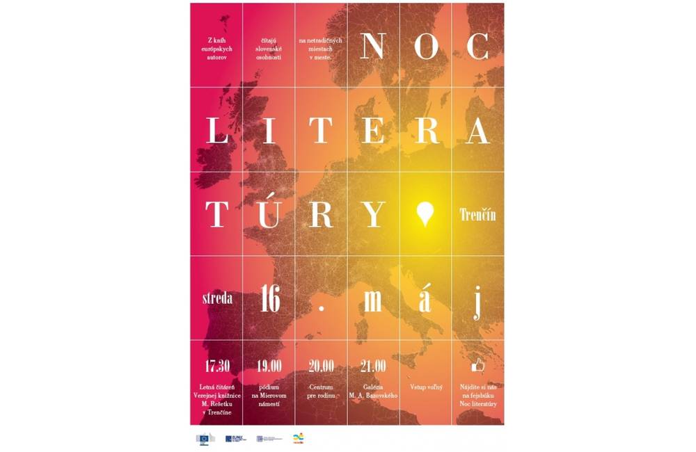 Noc literatúry prichádza už 16. mája do Trenčína, v meste budú prebiehať zaujímavé verejné čítania