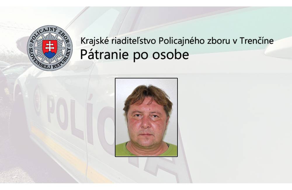 47-ročný Miroslav Krajčoviech z Malých Ledníc je nezvestný, polícia žiada verejnosť o pomoc