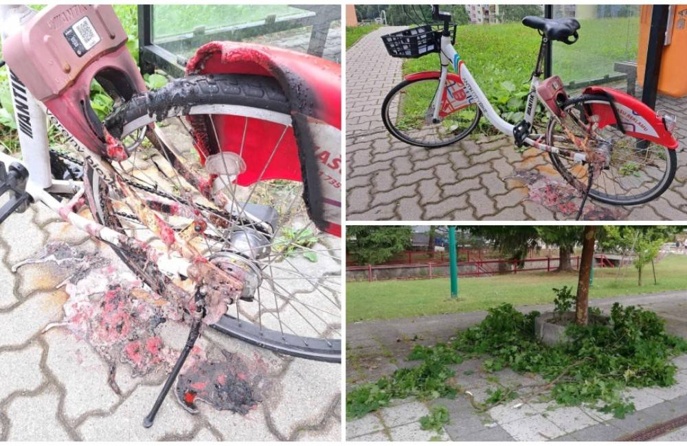 Primátor Považskej Bystrice je pohoršený, vandali najnovšie podpálili zdieľaný bicykel