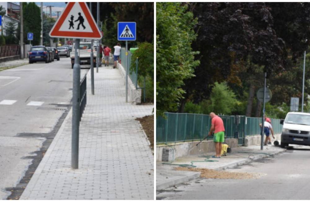 FOTO: Pozrite sa, ako pokračuje rekonštrukcia trenčianskych chodníkov za viac ako 200-tisíc eur