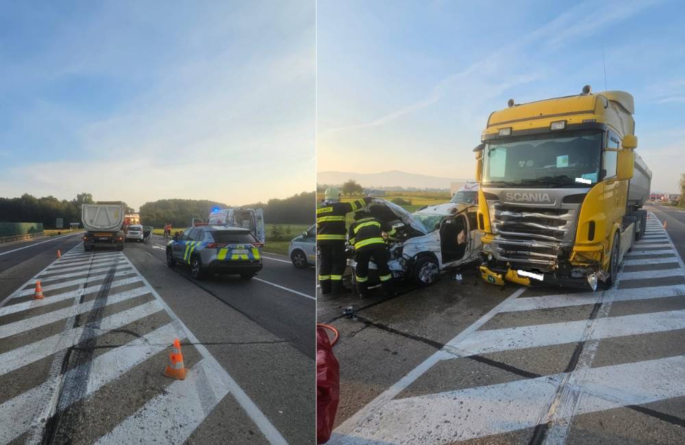 S nehodami sa v stredu ráno v Trenčianskom kraji roztrhlo vrece. Tragická dopravná nehoda aj požiar na D1