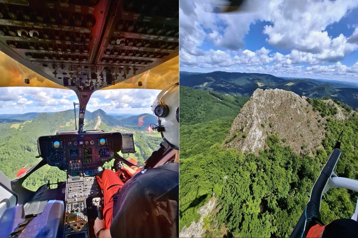 FOTO: Česká turistka si počas turistiky na Vršatci poranila nohu, do ťažko dostupného terénu musel letieť vrtuľník