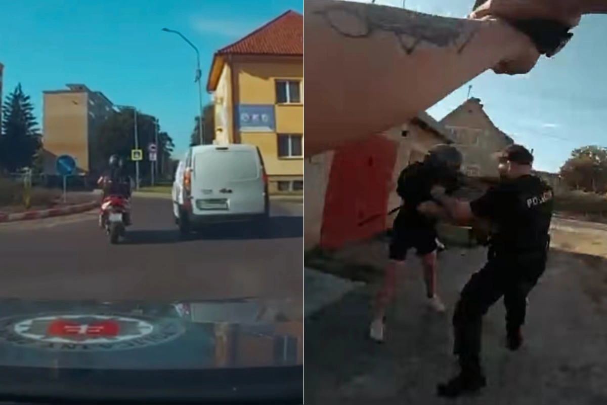 Foto: VIDEO: Motorkár v Prievidzi unikal pred políciou pod vplyvom drog. Po havárii sa pokúsil ukryť v garážach