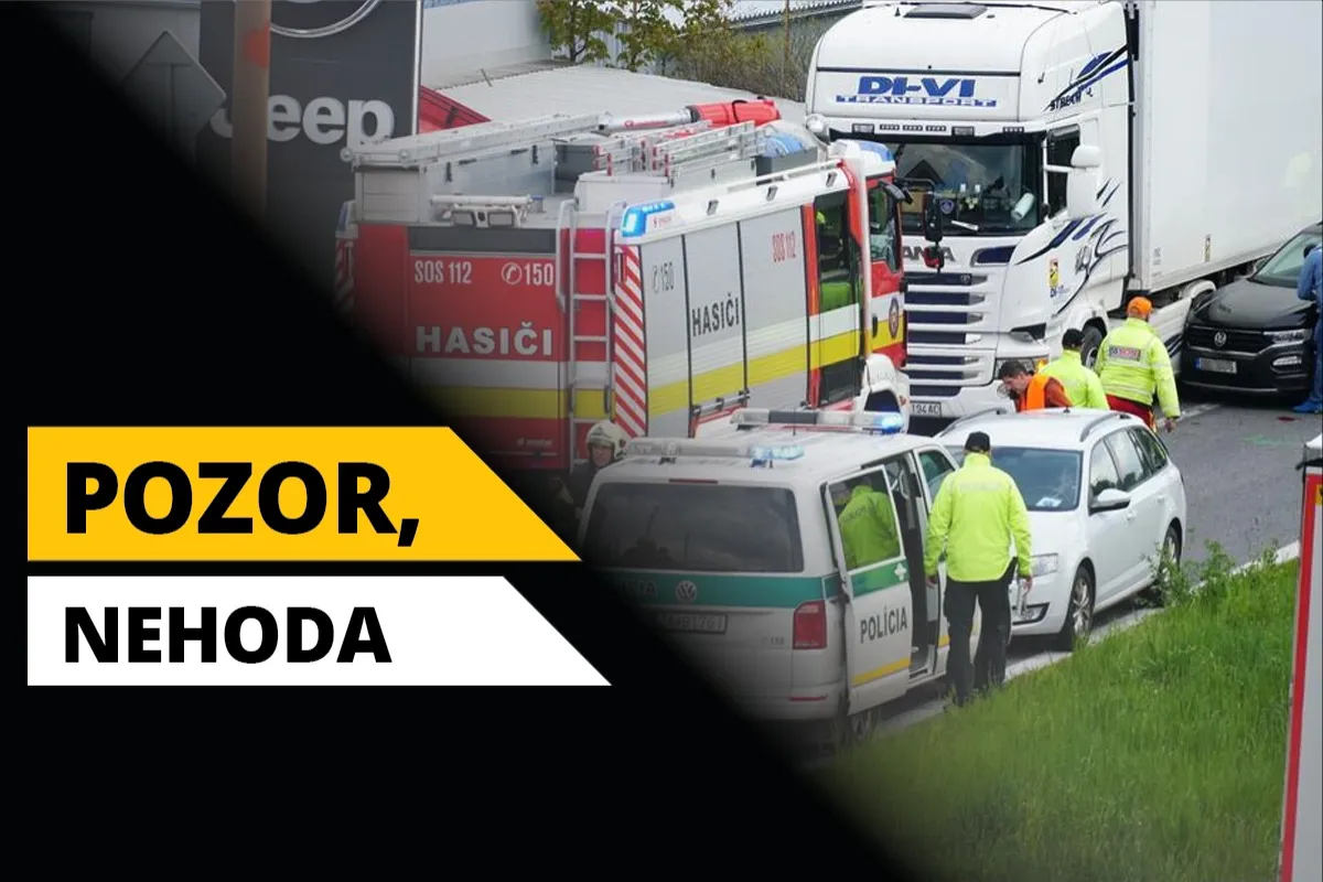 Na ceste pri OC Laugaricio v Trenčíne sa mal zraziť kamión s osobným autom, úsek je neprejazdný