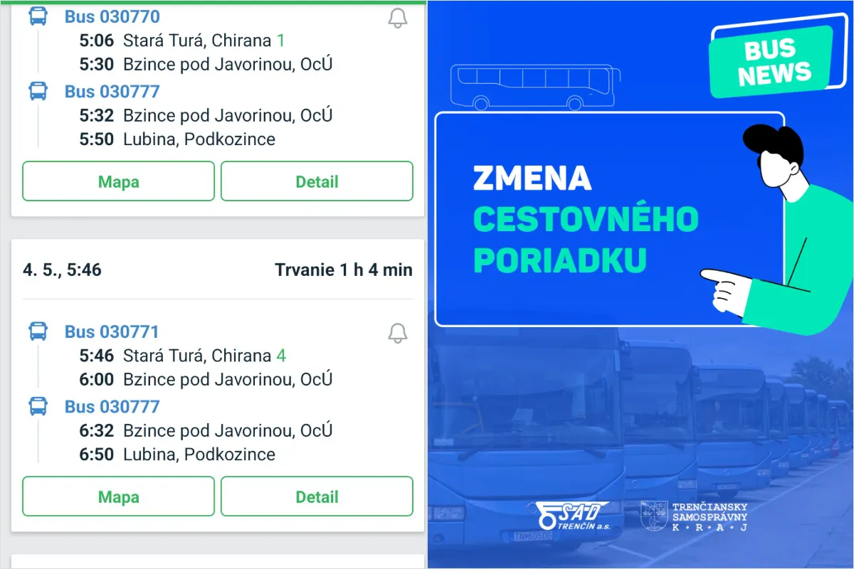 Zmeny autobusových spojov vyvolali odpor: obyvatelia Trenčianskeho kraja sa obávajú straty spojenia do práce aj škôl