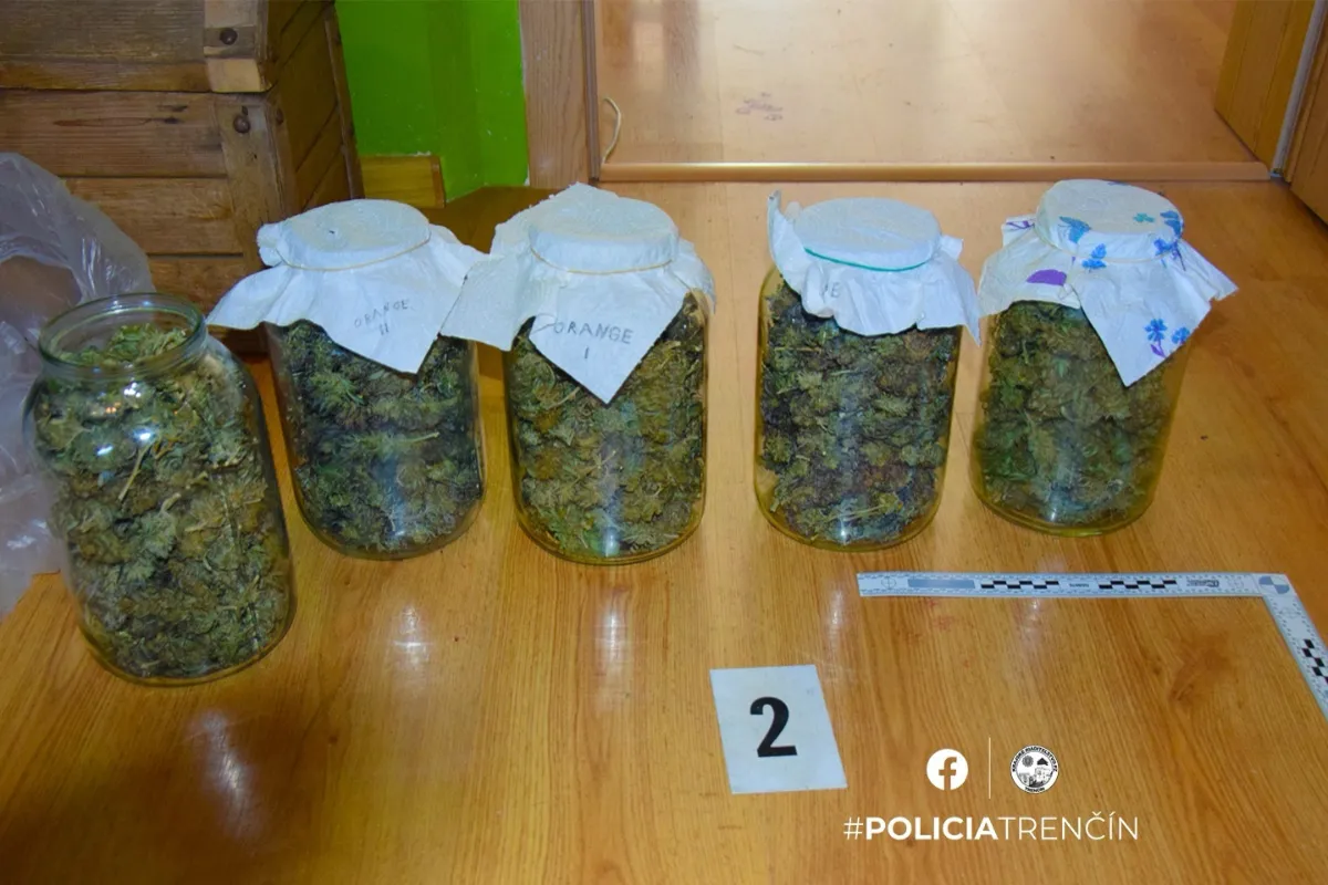 FOTO: Policajti z Bánoviec zaistili v rodinnom dome viac ako 1,5 kilogramu marihuany, mužovi hrozí 15 rokov