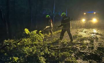 Silná búrka lámala stromy na hornej Nitre. Hasiči museli spadnuté dreviny odpratávať z cesty