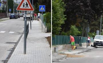 FOTO: Pozrite sa, ako pokračuje rekonštrukcia trenčianskych chodníkov za viac ako 200-tisíc eur