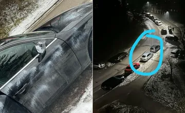 Mladej žene niekto nafarbil auto zaparkované priamo pred bytovkou v Považskej Bystrici, teraz pátra po páchateľovi