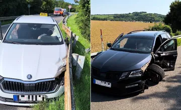 FOTO: Pri dopravnej nehode dvoch áut kúsok od obce Kostolná-Záriečie sa zranili obidvaja vodiči
