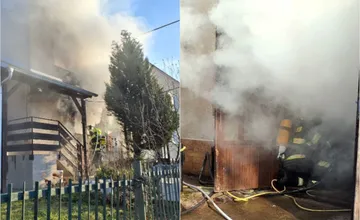 Garáž v rodinnom dome pri Prievidzi pohltili plamene, majiteľ sa ich snažil uhasiť záhradnou hadicou