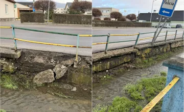 VIDEO: Oporný múr v obci pri Prievidzi sa zrútil do potoka, nepomohlo ani deväť rokov upozornení