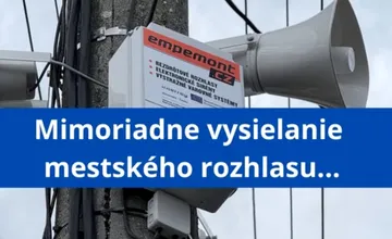 Jedna obec v kraji otestuje v pondelok poruchový mestský rozhlas, obyvatelia môžu mimoriadne počuť hudbu aj hlásenia