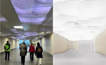 FOTO: Trenčanom sa nepáči inštalácia v podchode pri Elizabeth, podľa obyvateľov má od vizualizácie poriadne ďaleko 