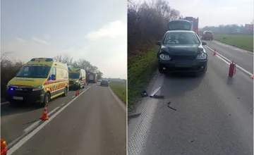 FOTO: Neďaleko obce Nedožery-Brezany sa zrazili dve autá, boli v nich aj dve deti. Zranila sa jedna osoba