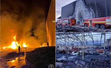 FOTO: Rozsiahly požiar v Novákoch zamestnal v noci desiatky hasičov, horel sklad paliet 