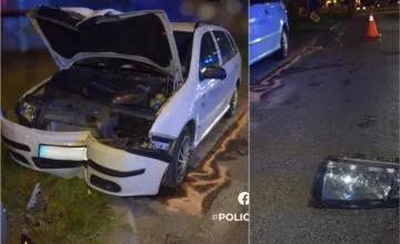 FOTO: Opitý vodič v Novom Meste nad Váhom narazil do značky aj lampy, vzápätí nafúkal neuveritelné číslo