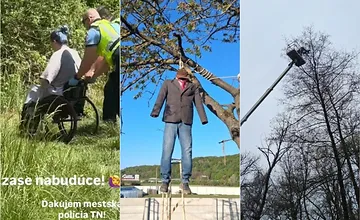 Mestská polícia ukázala, čo  všetko rieši v uliciach Trenčína: Pomoc vozíčkarke, mačiatku aj obesenec na strome
