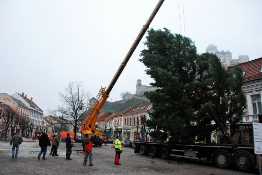 Vianočný stromček už zdobí centrum Trenčína, rozsvieti ho Mikuláš, foto 2