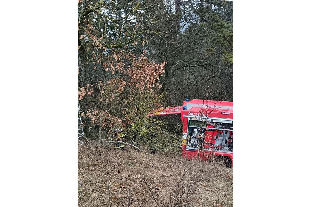 FOTO: Na Čachtickom hrade zasahovali hasiči aj Stráž prírody, hradný maskot zostal uväznený vysoko nad zemou, foto 2
