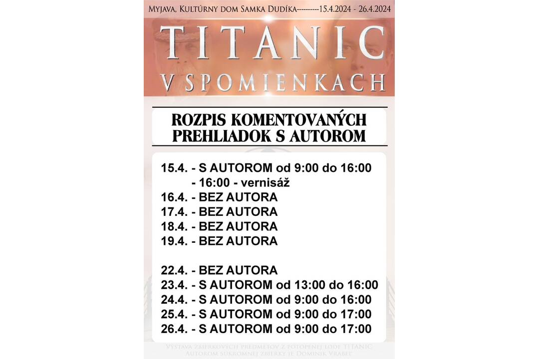 FOTO: Autentické predmety z Titanicu aj VR návšteva prvej triedy na výstave v Myjave, foto 1