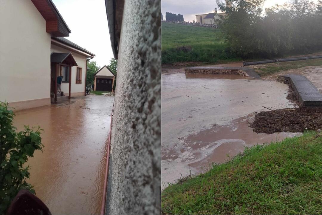 FOTO: Dažďová smršť v Partizánskom. Vytopilo domy, záhrady aj kultúrny dom, foto 11