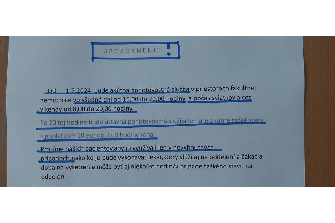 FOTO: Detská pohotovosť mení ordinačné časy, foto 1