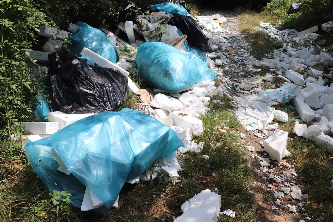 FOTO: Nelegálna skládka pri diaľnici v Dubnici nad Váhom. Odstránili ju pracovníci mesta, foto 2