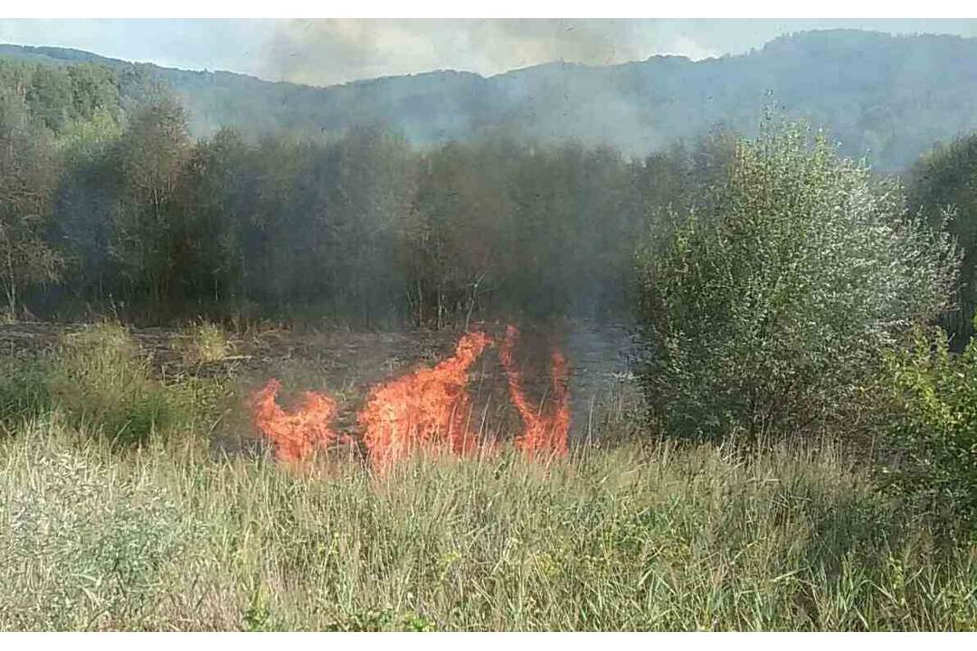FOTO: Požiar trávy pri Prievidzi, foto 1