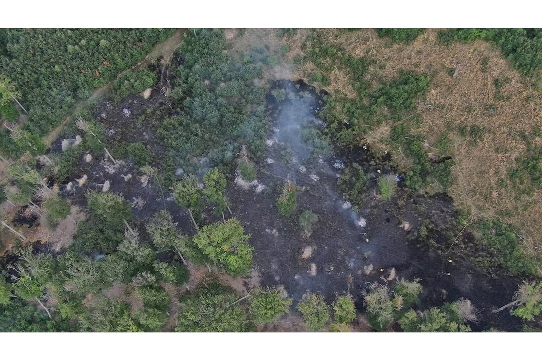 FOTO: V obci Veľké Uherce horelo. Požiar lesného porastu hasilo vyše 50 hasičov, foto 2