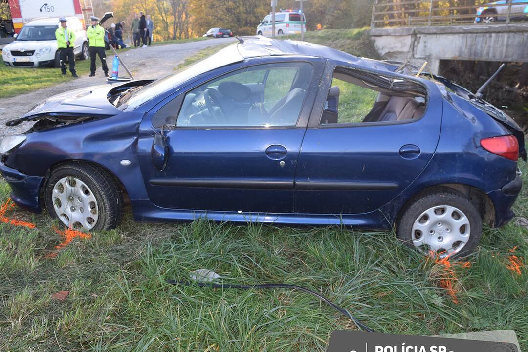 FOTO: Smrteľná dopravná nehoda pri Vrbovciach. Mladík zrazil 71-ročnú chodkyňu, ktorú náraz odhodil do potoka, foto 1