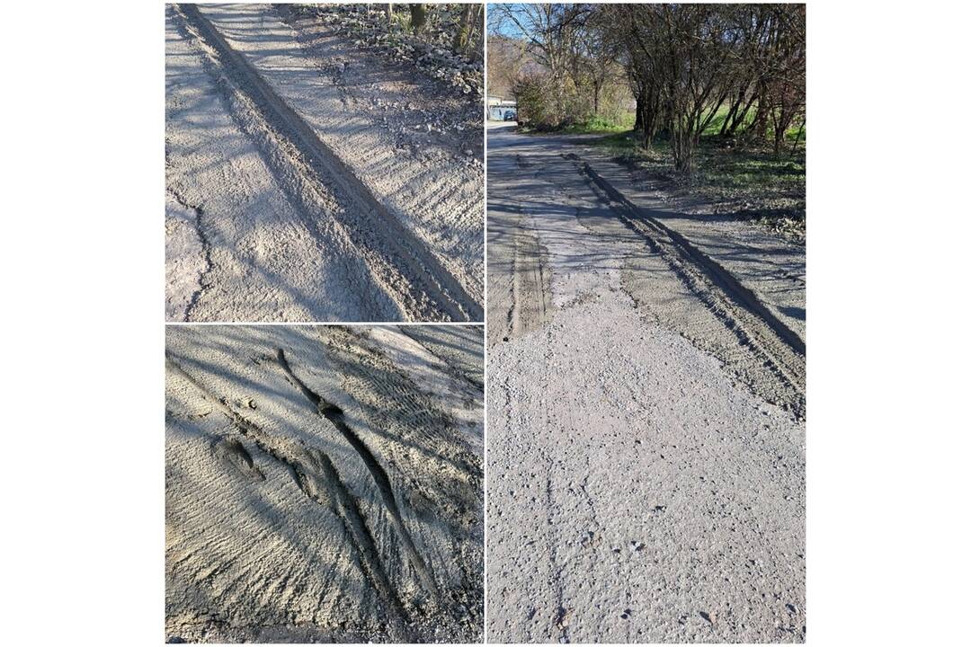 FOTO: V Púchove museli opravovať cestu dvakrát. Zničili ju vodiči svojimi autami, foto 5