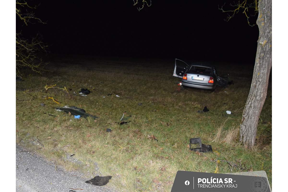 FOTO: Muž z myjavského okresu nabúral tak silno, že roztrieštil auto o strom, foto 5