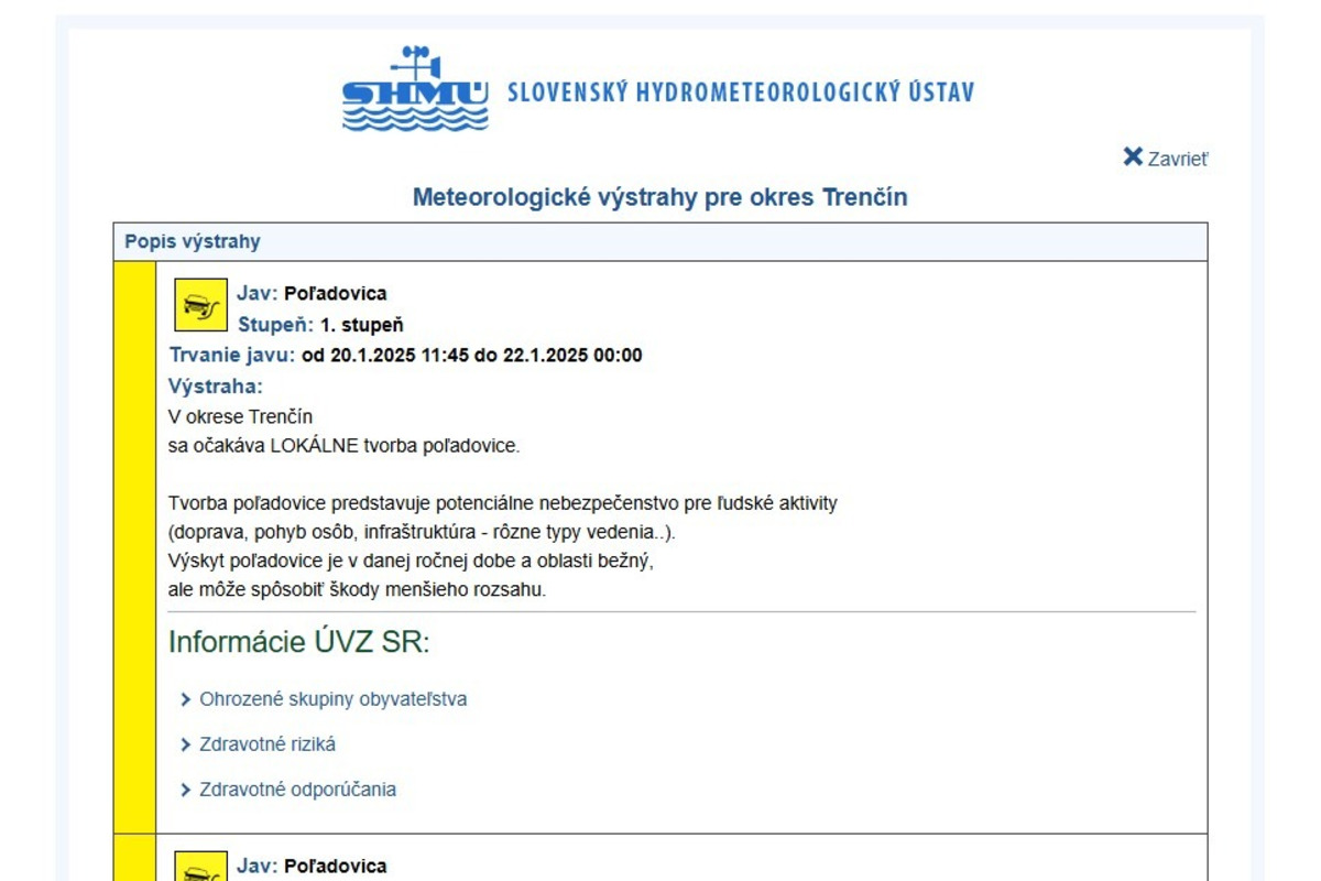 FOTO: Dnes hrozí poľadovica v celom Trenčianskom kraji, foto 1