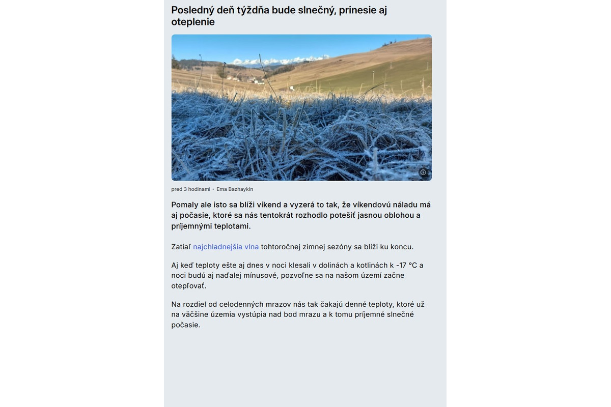 FOTO: V Trenčianskom kraji nás čaká príjemný a slnečný víkend, foto 1