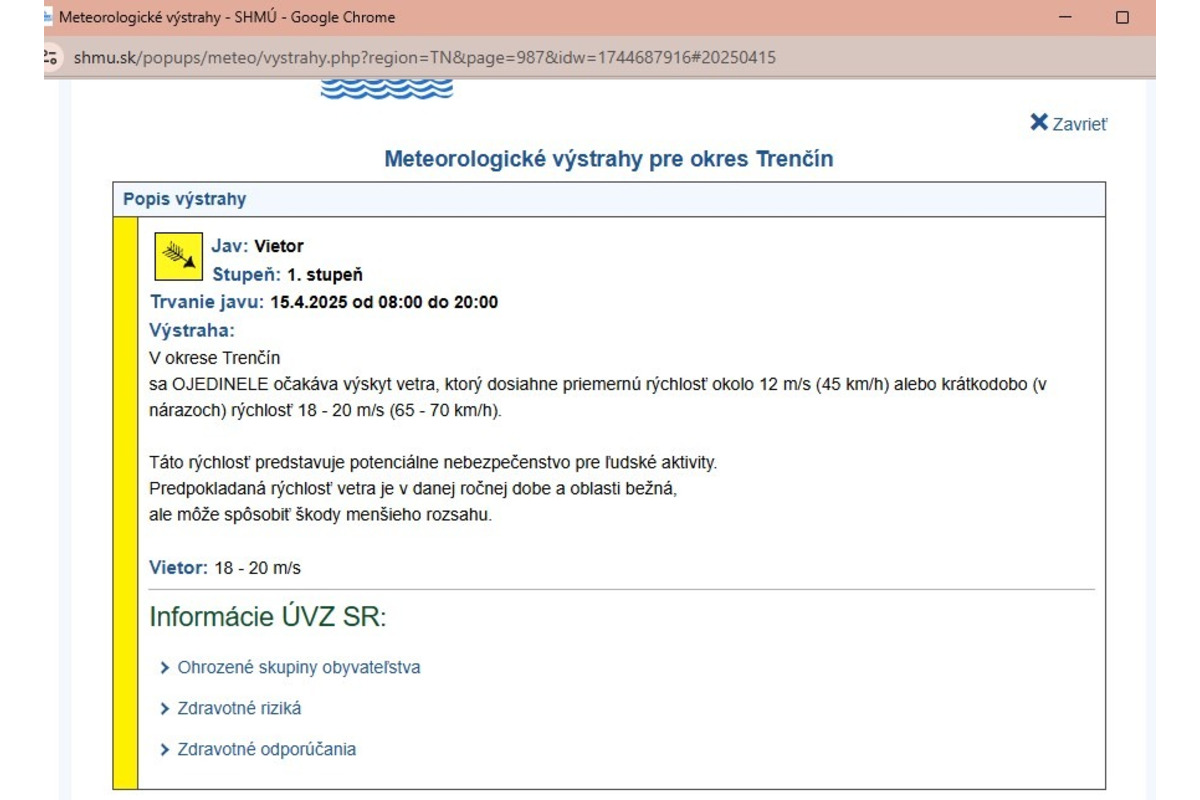 FOTO: Dnes bude v Trenčianskom kraji daždivo a poriadne veterno , foto 1