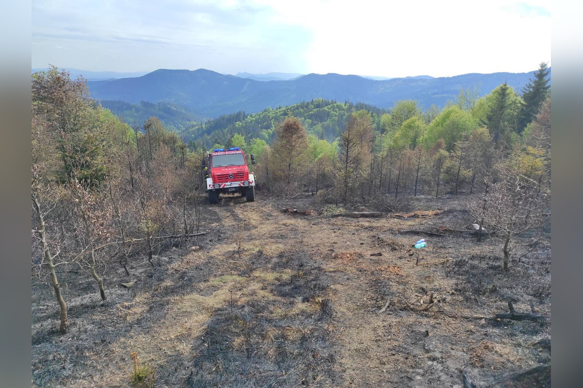 FOTO: Rozsiahly lesný požiar medzi Papradnom a Štiavnikom, zasahovalo vyše 50 hasičov, foto 6