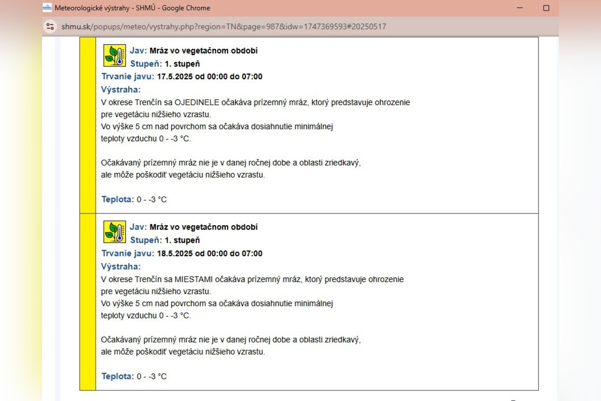 FOTO: Obyvateľov Trenčianskeho kraja potrápia nočné mrazy a upršané dni , foto 2