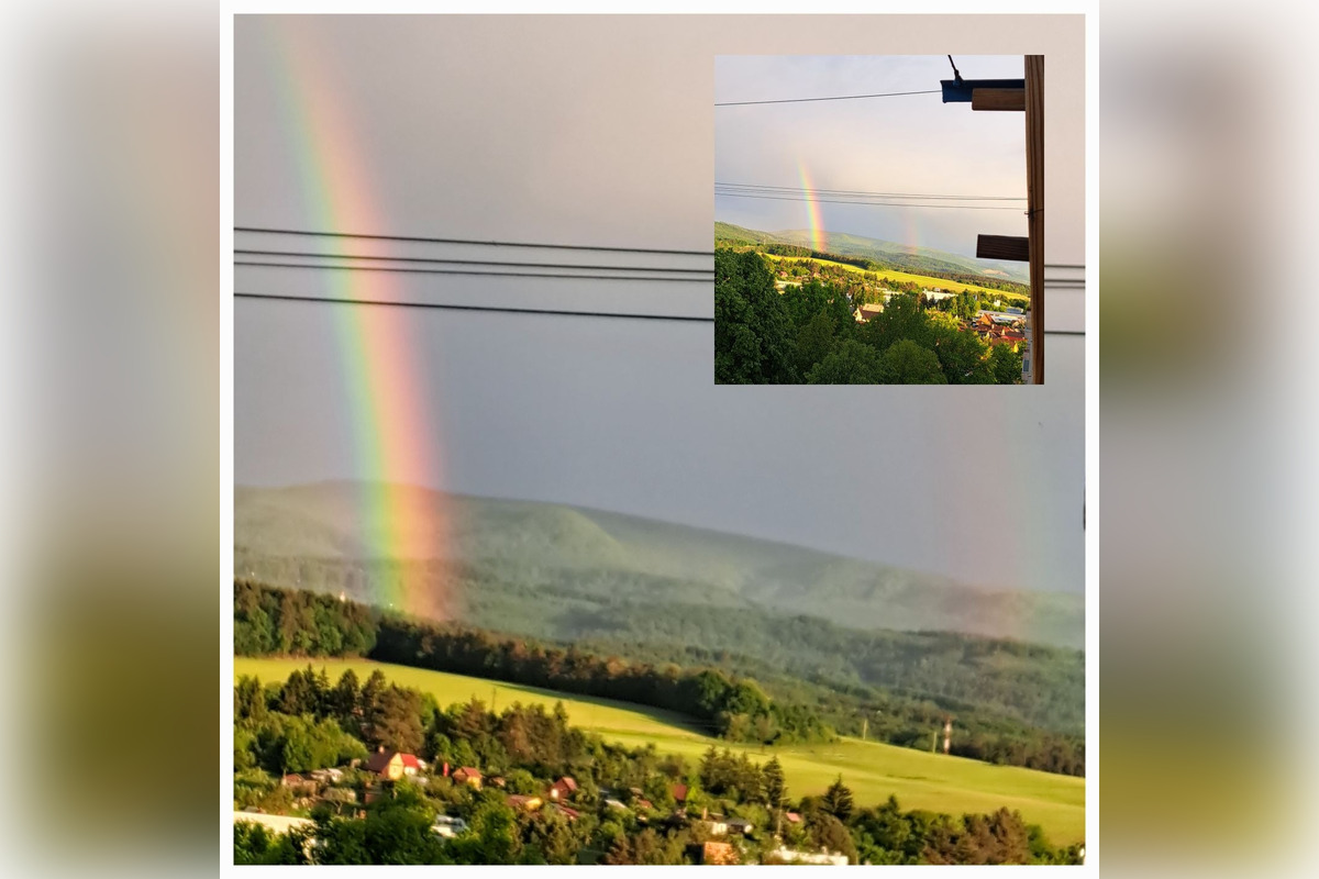 FOTO: Nadšení Prievidžania cez víkend zachytávali dúhu nad mestom, pozrite si jedinečné zábery, foto 13