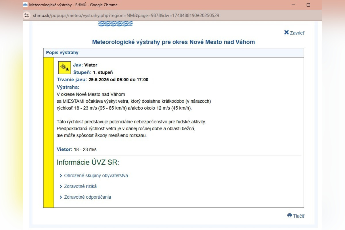 FOTO: V Trenčianskom kraji bude dnes poriadne veterno, foto 1