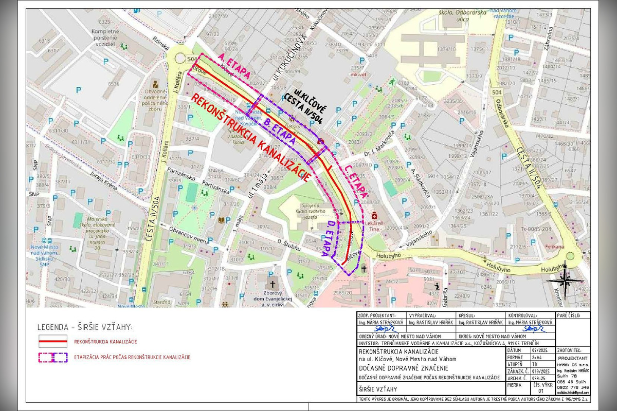 FOTO: Začína sa oprava havarijnej kanalizácie na Klčovej ulici v Novom Meste nad Váhom, potrvá celé leto, foto 1