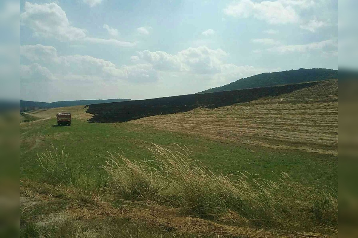 FOTO: Hasiči rýchlo zasiahli pri požiari trávnatého porastu v Opatovej, foto 1