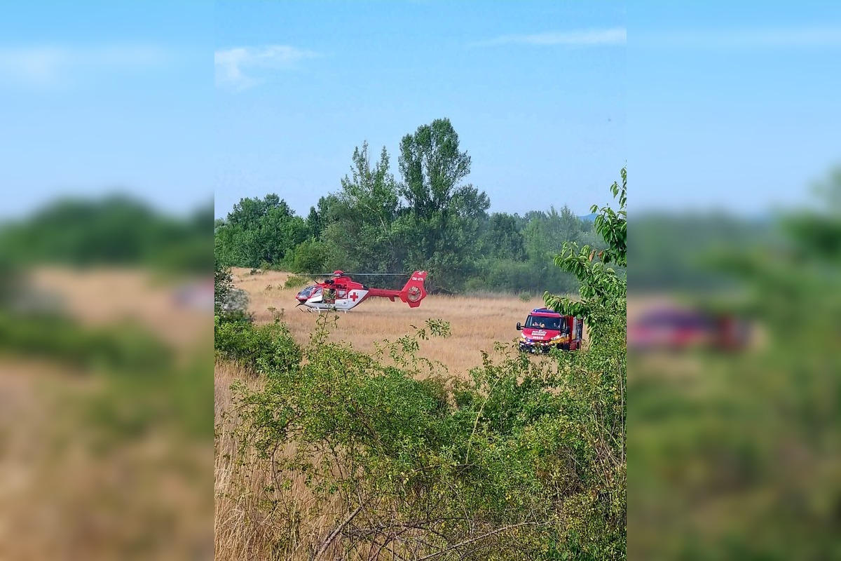 FOTO: Požiar teplovzdušného balóna v obci Bolešov, foto 1