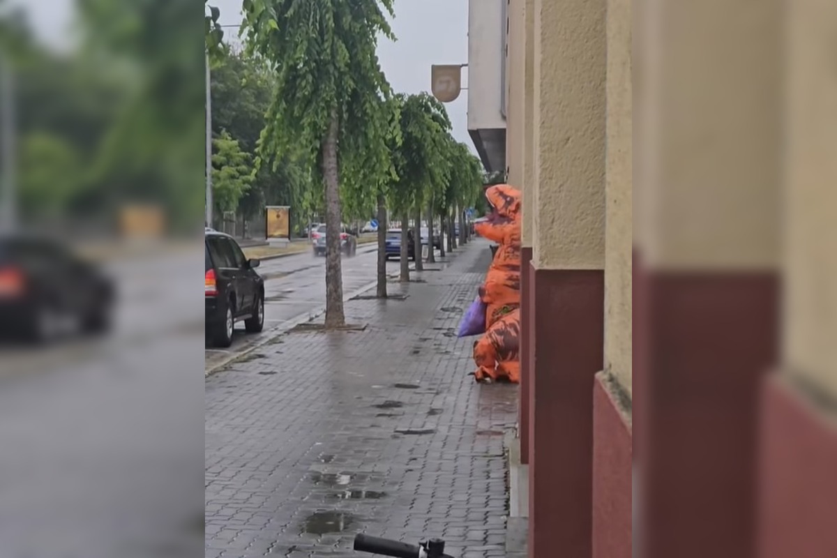 FOTO: Video dinosaura, ktorý vysýpa smeti v Trenčíne zaujalo verejnosť , foto 2