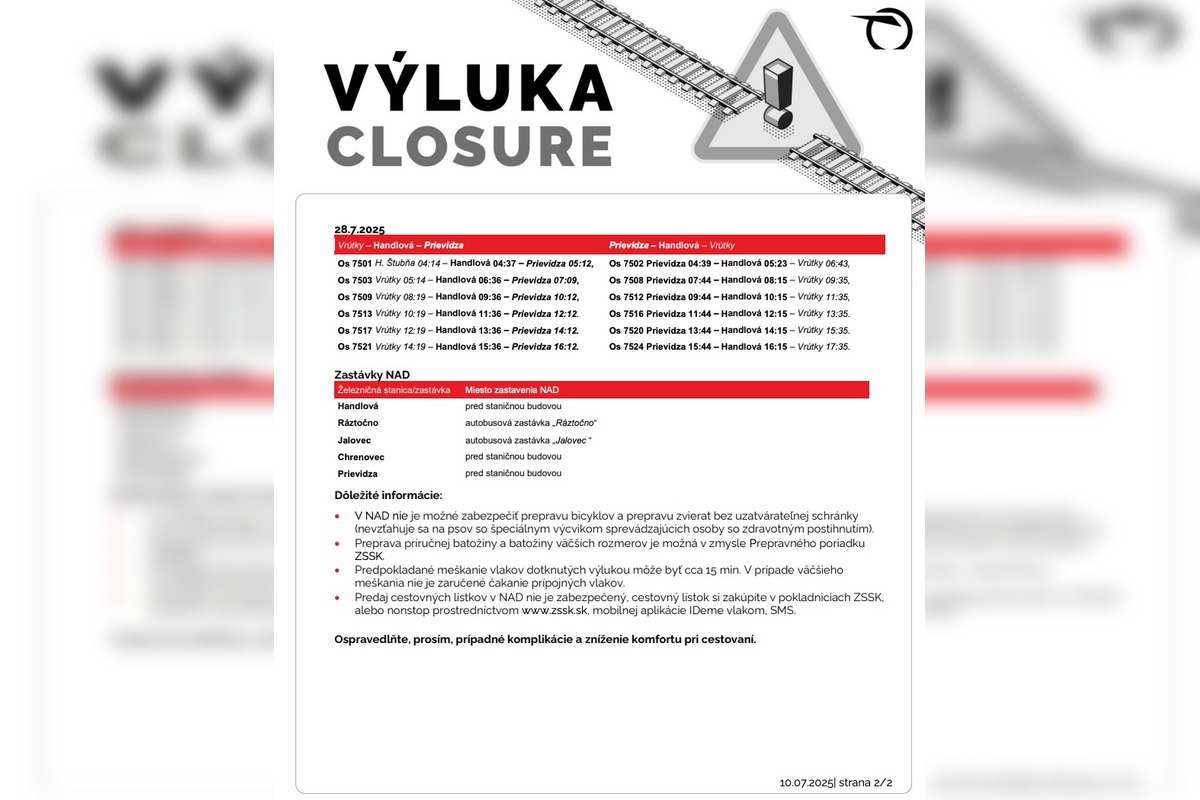 FOTO: Dočasná výluka vlakov: Medzi Handlovou a Prievidzou prebieha oprava trate, foto 2