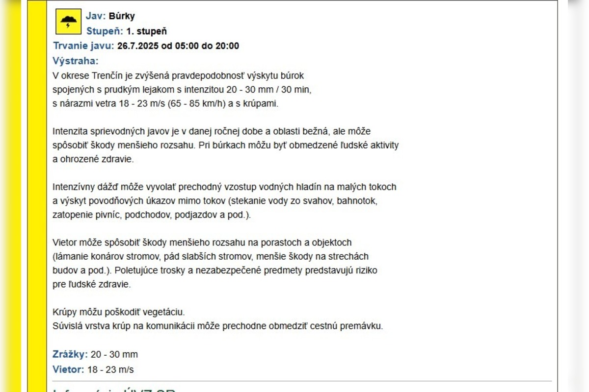 FOTO: Trenčiansky kraj zasiahne ďalšia vlna búrok , foto 1