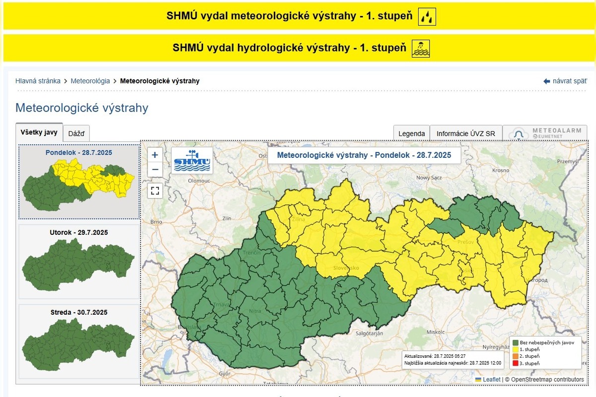FOTO: Aj dnes hrozí v považskobystrickom okrese silný úhrn zrážok , foto 2