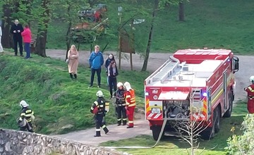 FOTO: Cvičný zásah hasičov na Trenčianskom hrade