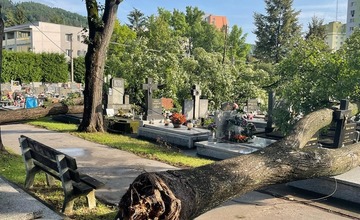 FOTO: Púchovský cintorín po nočnej kalamite